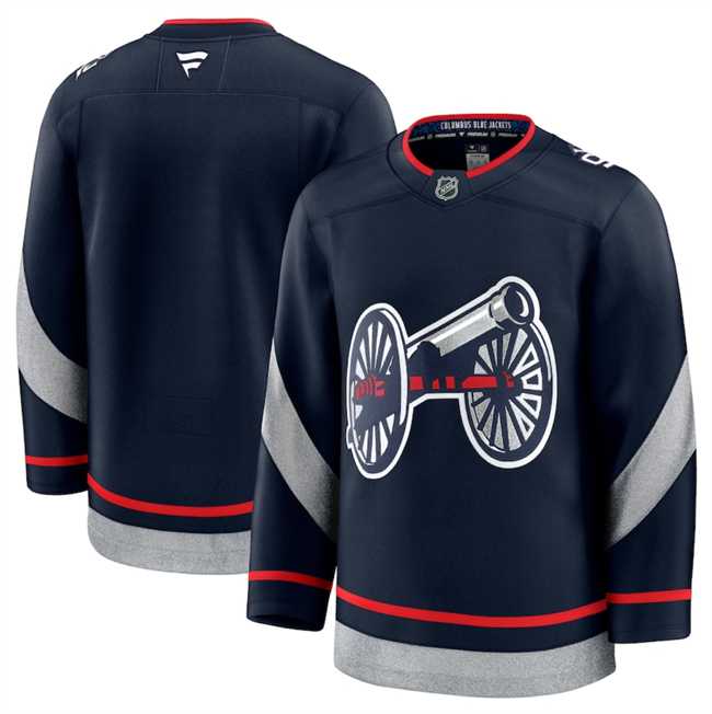 Mens Columbus Blue Jackets Blank Navy 2024-25 Stitched Jersey